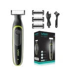 Аккумуляторный триммер для бороды и усов VGR V-017 3 насадки IPX5 / Электробритва для лица