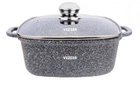 Каструля з кришкою квадратна Vezzer VZ8044 20 см 2.5 л сіра