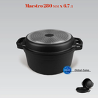 Кастрюля антипригарная Maestro 280 мм x 6.7 л с крышкой-сковородкой (MR-4128)
