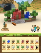 Магнитный конструктор для детей в тематике Minecraft (Майнкрафт), 108 деталей