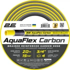 Шланг для полива садовый 2E AquaFlex 3/4" армированный 20 бар, 4 шара 20м Черный с желтым (2E-GHE34GE20)