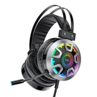 Ігрові навушники HOCO Gaming LED Headphones Hi-Res ESD05 з мікрофоном та LED RGB підсвічуванням провідні Black