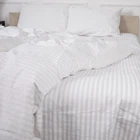 Простирадло на резинці MirSon двоспальне 140x190+25 см Stripe 17-0605 White Бязь (2200008053239)