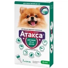 Капли от блох, клещей, москитов для собак весом до 4 кг Атакса KRKA, 1 пип