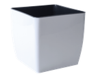 Горшок для цветов пластиковый Алеана Квадро низкий 27*26см 14л белый А115085-01