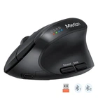 Мишка безпровідна вертикальна MEETION BTM008 |2.4G/Bluetooth, 2400 DPI, 6кн., 500mAh| Чорний