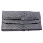 Кошелек из кожи питона 20х10х2 см черный матовый (32642F)