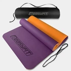 Килимок для йоги та фітнеса EasyFit TPE+TC 6мм двошаровий + Чохол фіолетовий з помаранчевим