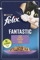 Вологий корм для кішок Felix Fantastic з ягням у желе 85 г