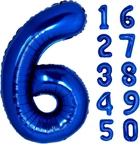 Фольгована надувна цифра "6" синя 80 см (830856)