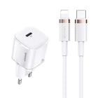 Сетевой адаптер USAMS T36, Type-C to Lightning cable XFK Super Cube Series CC124, 1Type-C, 20W, PD, white