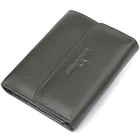 Стильный кошелек среднего размера из натуральной кожи ST Leather Wallet 23075 Зеленый