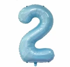 Фольгированный шарик Цифра 2, нежно голубая (baby blue), 76 см