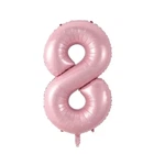 Фольгированный шарик Цифра 8, нежно розовая (baby pink), 76 см
