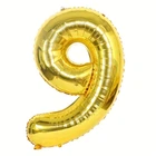 Фольгована кулька Цифра 9, золотиста, 76 см