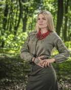 Вишиванка жіноча M-Tac 100% льон Олива Розмір 44