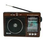 Радіоприймач AM/FM/SW1-SW9 GOLON RX-9966UAR із USB, SD, MP3 радіо програвач з акумулятором Коричневий