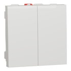 Вимикач 2-клавішний (2 модулі) 10А Unica New Schneider Electric білий NU321118