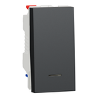 1-клавишный переключатель с нейтралью (1 модуль) 10А Unica New Schneider Electric антрацит NU310354S
