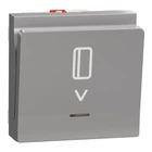 Выключатель карточный с подсветкой (2 модуля) 10А Unica New Schneider Electric алюминий NU328330