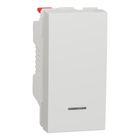 Вимикач 1-клавішний кнопковий з підсвіткою (1 модуль) 10А Unica New Schneider Electric NU310618N