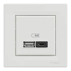 Розетка USB А+С 3 А 45 Вт Asfora Schneider Electric белая EPH2700421