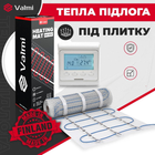 Теплый пол Valmi 2 м² /400Вт/ 200Вт/м² тонкий греющий кабельный мат под плитку с программируемым терморегулятором E 51