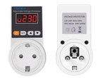 Реле напруги 220W TAXNELE в розетку, захист від перепадів відсікач напруги з LCD дисплеєм