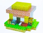 Магнитный конструктор Хижини из красного кирпича Minecraft 122 блоков и 5 фигурок Майнкрафт