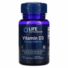 Вітамін Д-3, Vitamin D3, Life Extension, 1000 МО, 90 капсул