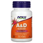 Вітамін А і Д, A & D, Essential Nutrition, Now Foods, 10000/400 МО, 100 капсул