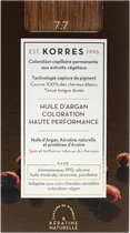 Zestaw do farbowania włosów Korres Advanced Colorant 7.7 Moka Krem-żel 50 ml + Emulsja 75 ml + Odżywka utrwalająca kolor 20 ml + Para rękawiczek (5203069054761)