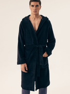 Szlafrok kąpielowy męski z kapturem Henderson Orbit 42769-59X 3XL Granatowy