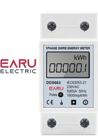 Счетчик электроэнергии 220V на DIN рейку, однофазный с дисплеем, DDS663 EARU ELECTRIС, 5(60)А, 50/60Hz