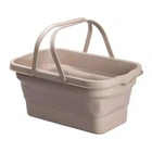 Складная корзина для пикника с крышкой-столиком 44х26х23 см Бежевая SJ-0120BE