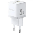 Сетевое зарядное устройство для Baseus Palm 20W с двумя портами USB QC3.0 + Type-C PD3.0, P10111608213-00 White