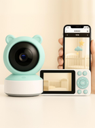 Видеоняня с двухсторонней связью Baby Monitor с 5 дюймовым HD экраном поворотная радионяня с портативным дисплеем и управление со смартфоном датчиком звука, движения, ночное видение