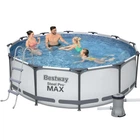 Каркасный бассейн Bestway Steel Pro Max 56418BW 366×100 см, 9150 л, круглый, с фильтром и лестницей, Серый