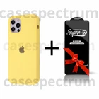 Чохол силіконовий Premium Silicone Case Full для Apple iPhone 12/12 Pro mellow yellow + Подарунок Захисне скло ESD Mietubl для Apple iPhone