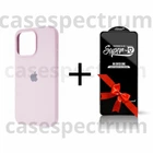 Чохол силіконовий Premium Silicone Case Full Cover для Apple iPhone 15 Pro Chalk Pink + Подарунок Захисне скло ESD Mietubl для Apple iPhone