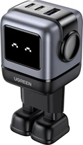 Сетевое зарядное устройство Ugreen CD361 USB+2xUSB-C 65W Robot GaN Tech Fast Charger Grey (UGR-25685B)