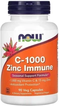 Вітамін С та цинк Now Foods C-1000 Zinc Immune 1000 мг/15 мг 90 капсул в упаковці (ARE-574799)