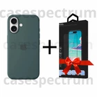 Чехол силиконовый OEM Silicone Case with MagSafe для iPhone 16 Lake Green + Подарок защитное стекло Pixel для Apple iPhone