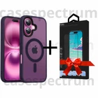 Чехол ударостойкий матовый WAVE Premium Matte Insane Case with MagSafe для Apple Iphone 16 Deep Purple + Подарок защитное стекло Pixel для Apple iPhone
