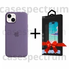 Чехол силиконовый OEM Silicone Case with MagSafe для Apple iPhone 14 Iris + Подарок защитное стекло Pixel для Apple iPhone
