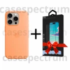 Чехол силиконовый OEM Silicone Case with MagSafe для Apple iPhone 15 Pro Orange Sorbet + Подарок защитное стекло Pixel для Apple iPhone