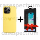 Чохол силіконовий OEM Silicone Case with MagSafe для Apple iPhone 13 Pro Lemon Zest + Подарунок Захисне скло Pixel для Apple iPhone