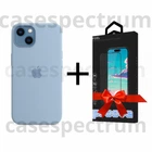 Чехол силиконовый OEM Silicone Case with MagSafe для Apple iPhone 13 Blue Fog + Подарок защитное стекло Pixel для Apple iPhone