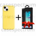Чохол силіконовий OEM Silicone Case with MagSafe для Apple iPhone 14 Canary Yellow + Подарунок Захисне скло Pixel для Apple iPhone