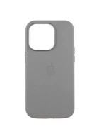Чехол кожаный OEM Leather Case with MagSafe для Apple iPhone 16 Pro Max Light Grey